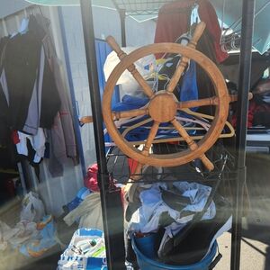 Rustic Wooden Nautical Wheel Wall Decor